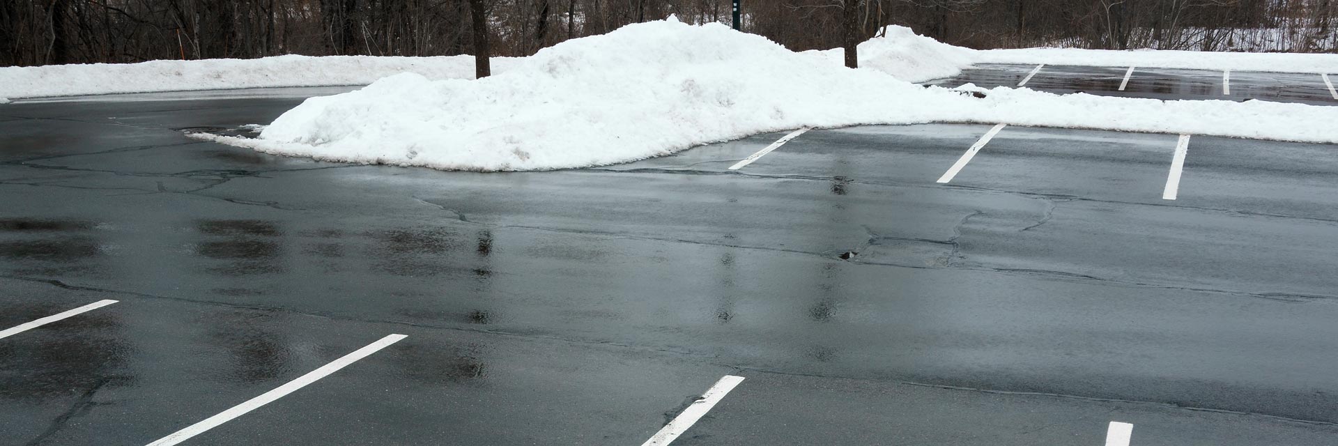 Empty Parking Lot With Snow Removed